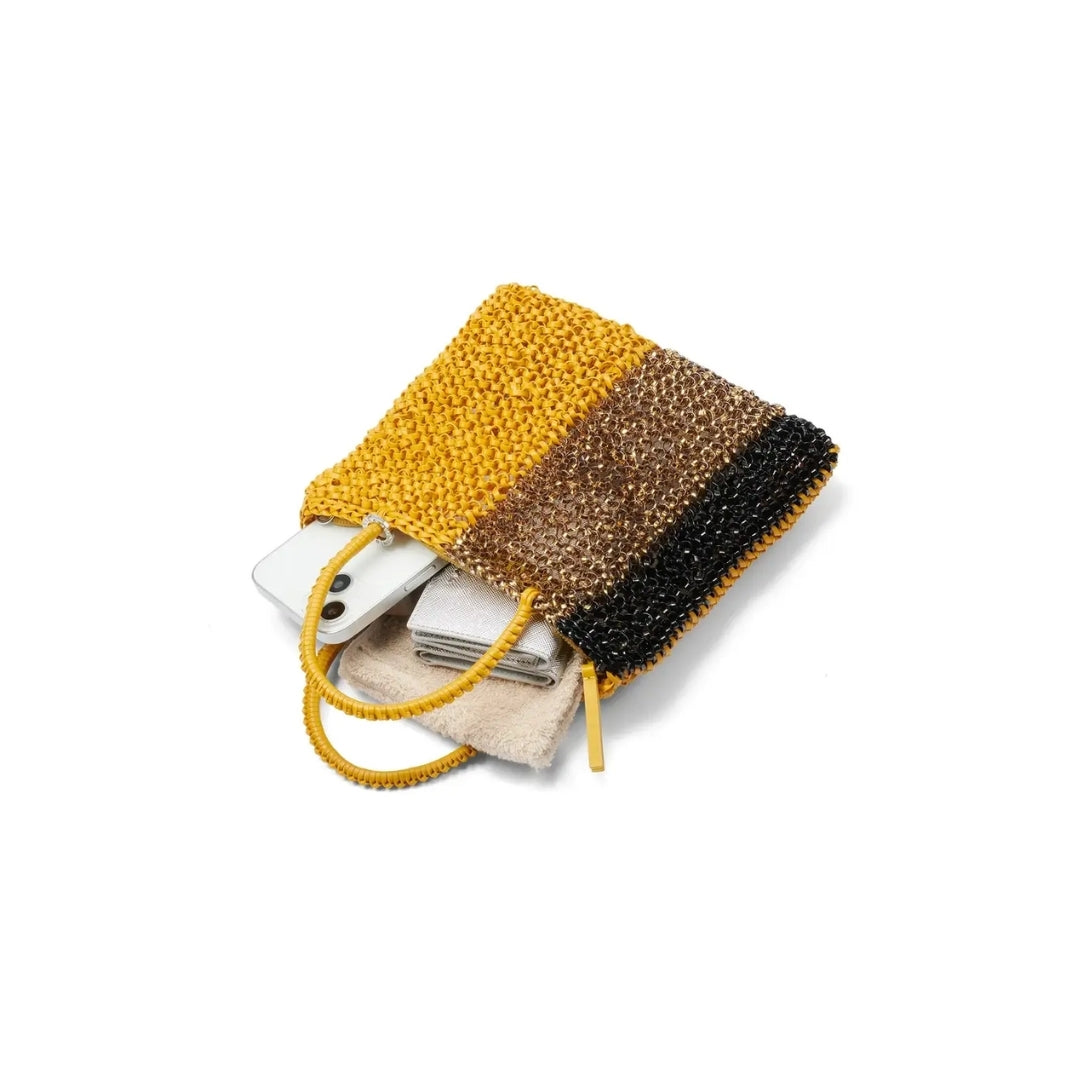IZUMI KATO STANDARD Z PB25FMT4K3 Crossbody Bag solid-mustard-yellow-bronze-black duck WIREBAG
