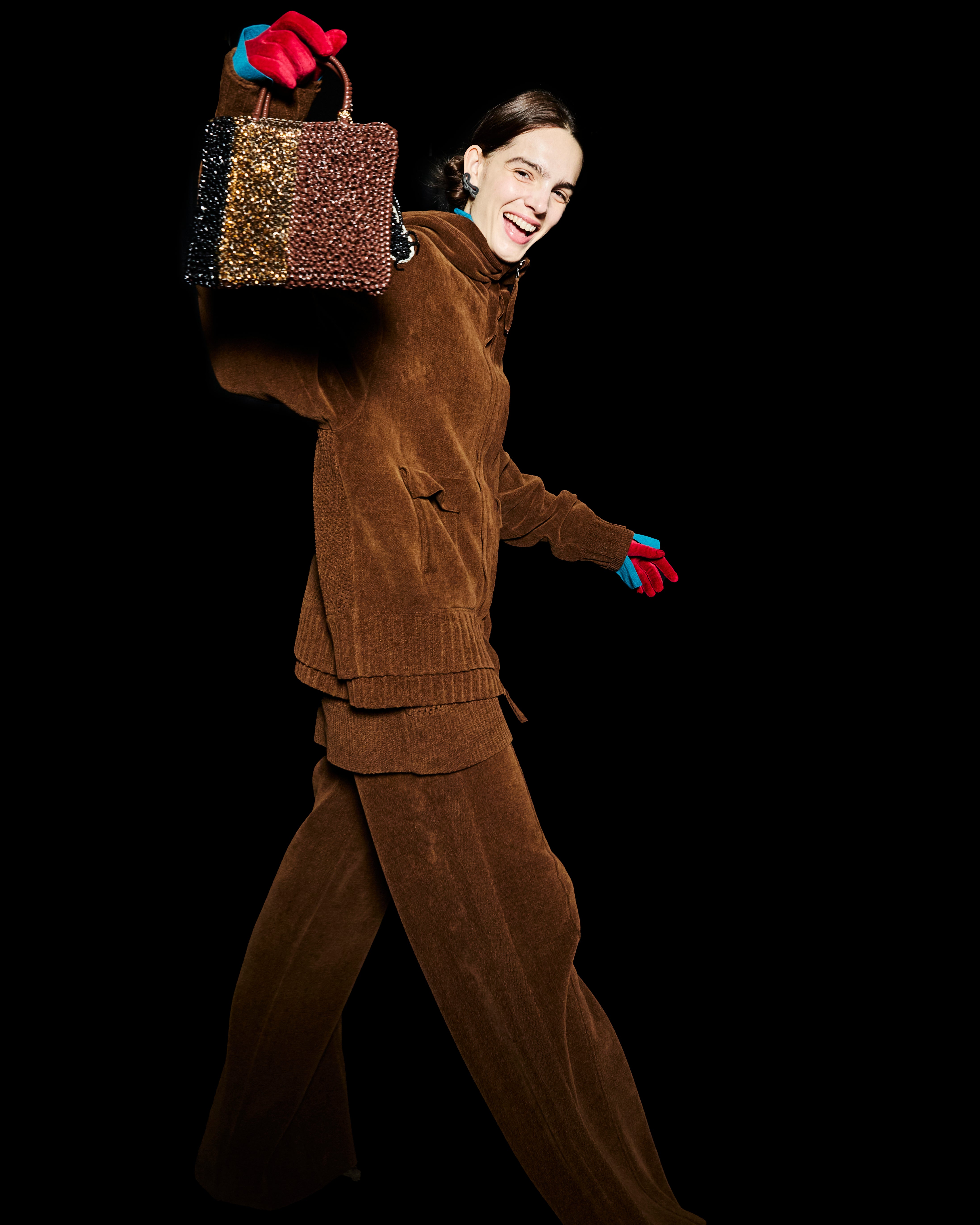 IZUMI KATO STANDARD Z PB25FMT4L4 Crossbody Bag solid-brown-bronze-black spider WIREBAG
