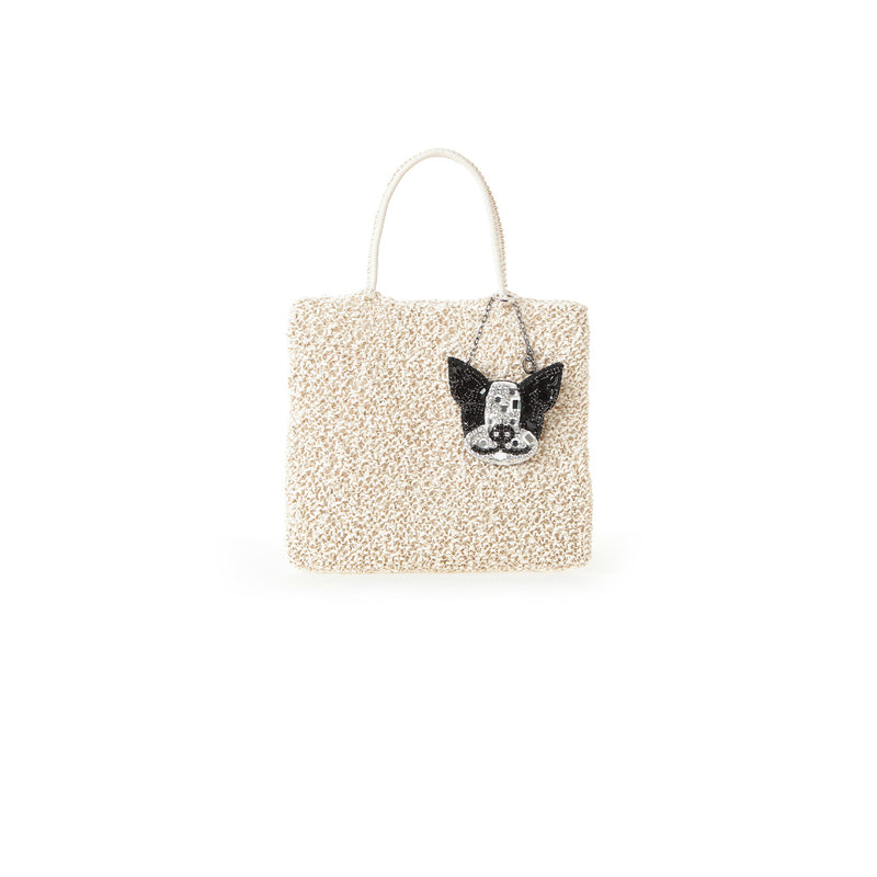 LUMINOSA PA13SC5150 Bag Charm black-white frenchie WIREBAG on Solid White STANDARD Tote Bag